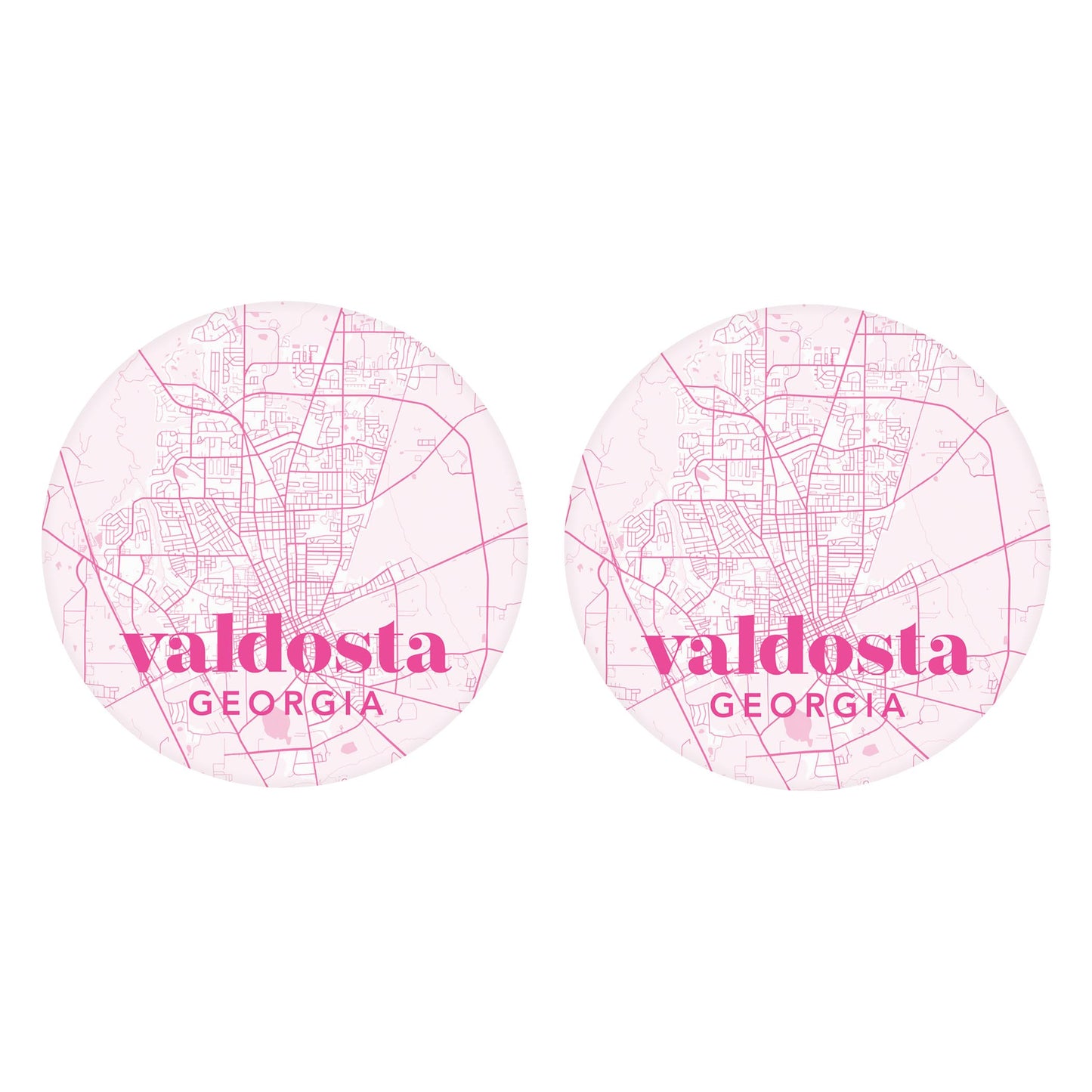 Bright Modern Pink Map Georgia Valdosta