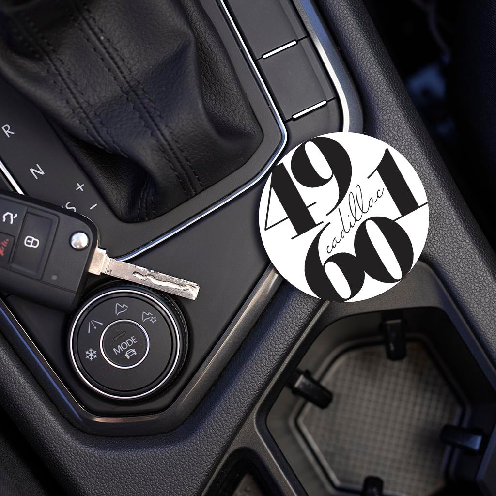 Car Coaster-Black and White Zip Block Cadillac Michigan 49601 -3