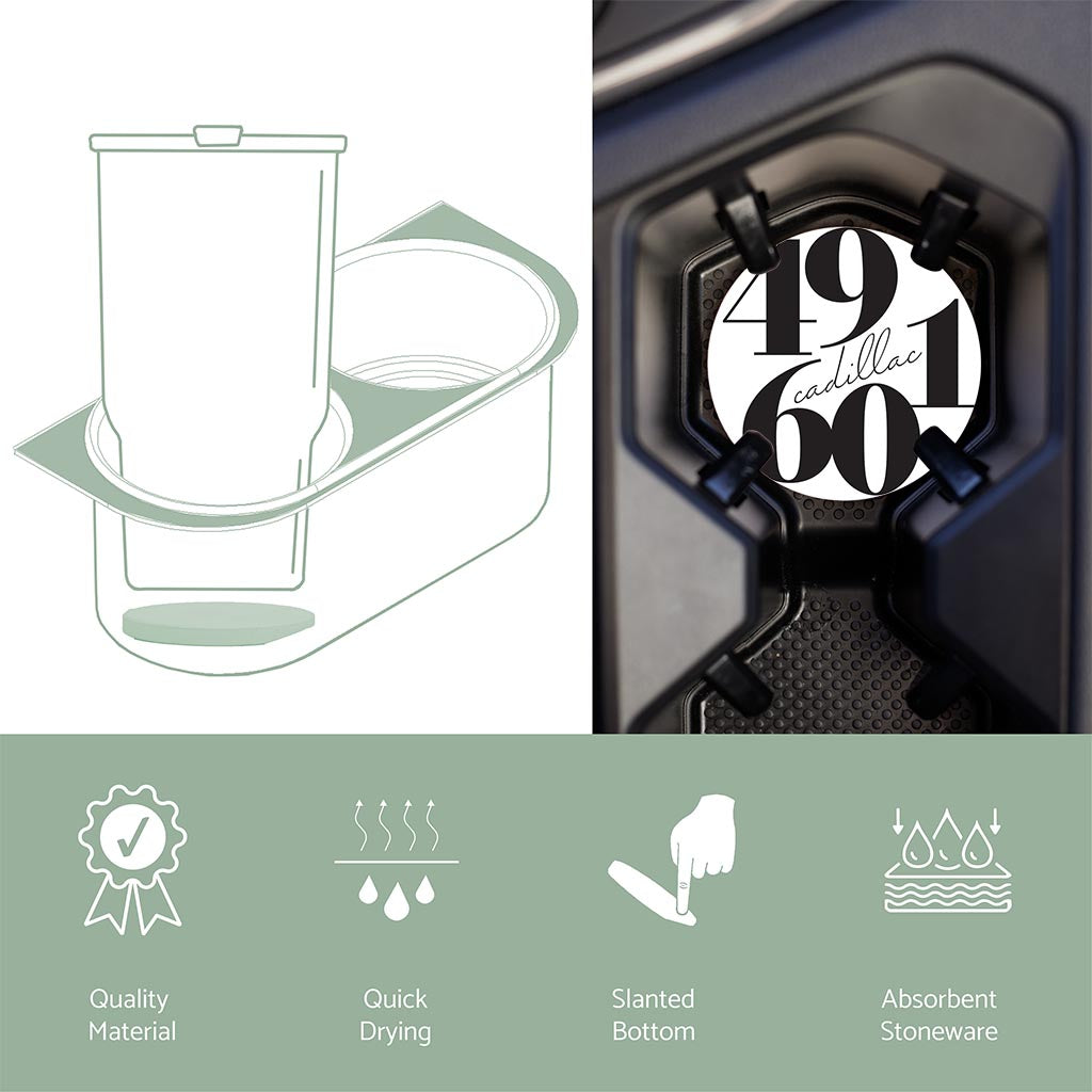 Car Coaster-Black and White Zip Block Cadillac Michigan 49601 -4