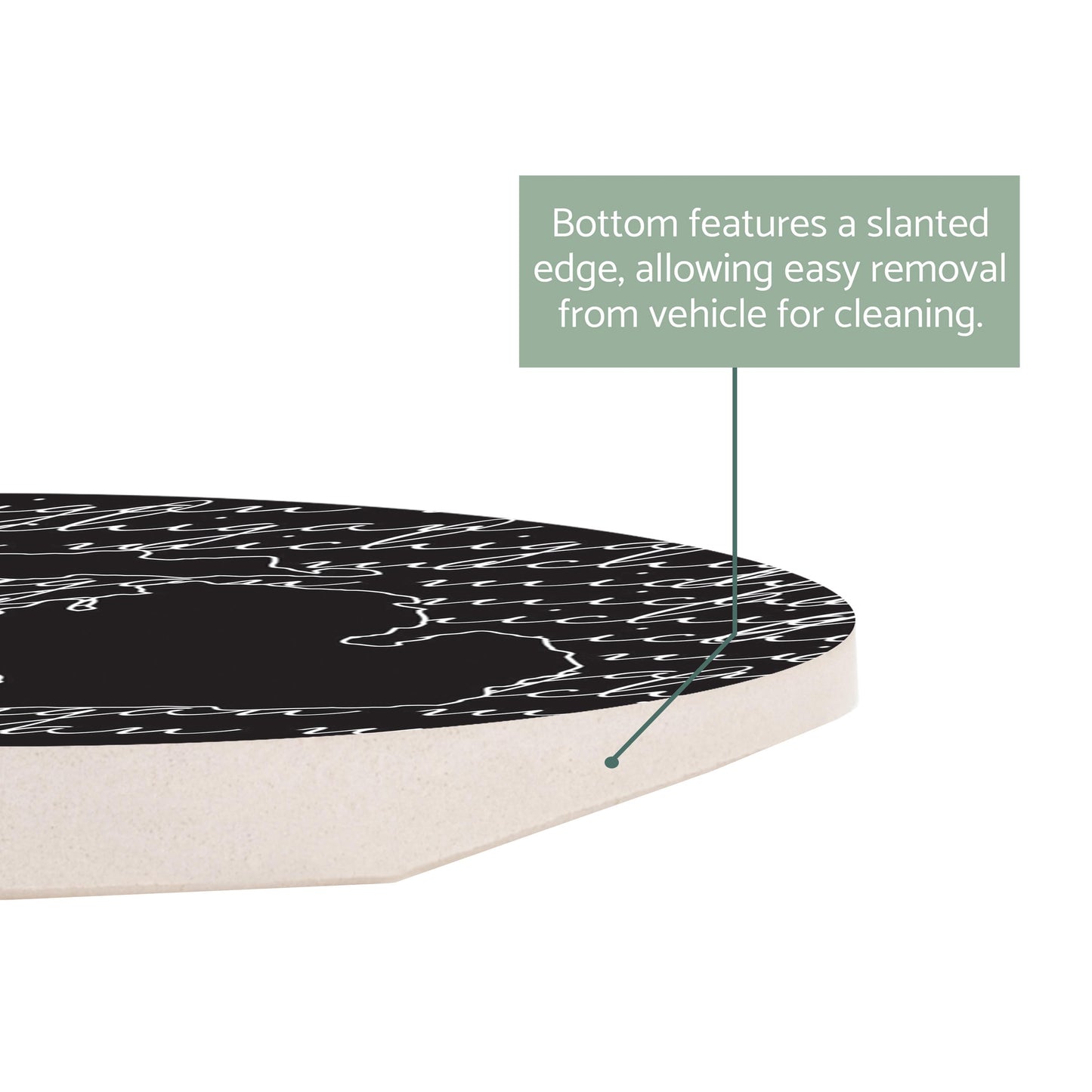 Car Coaster-Black and White State Script Michigan -2