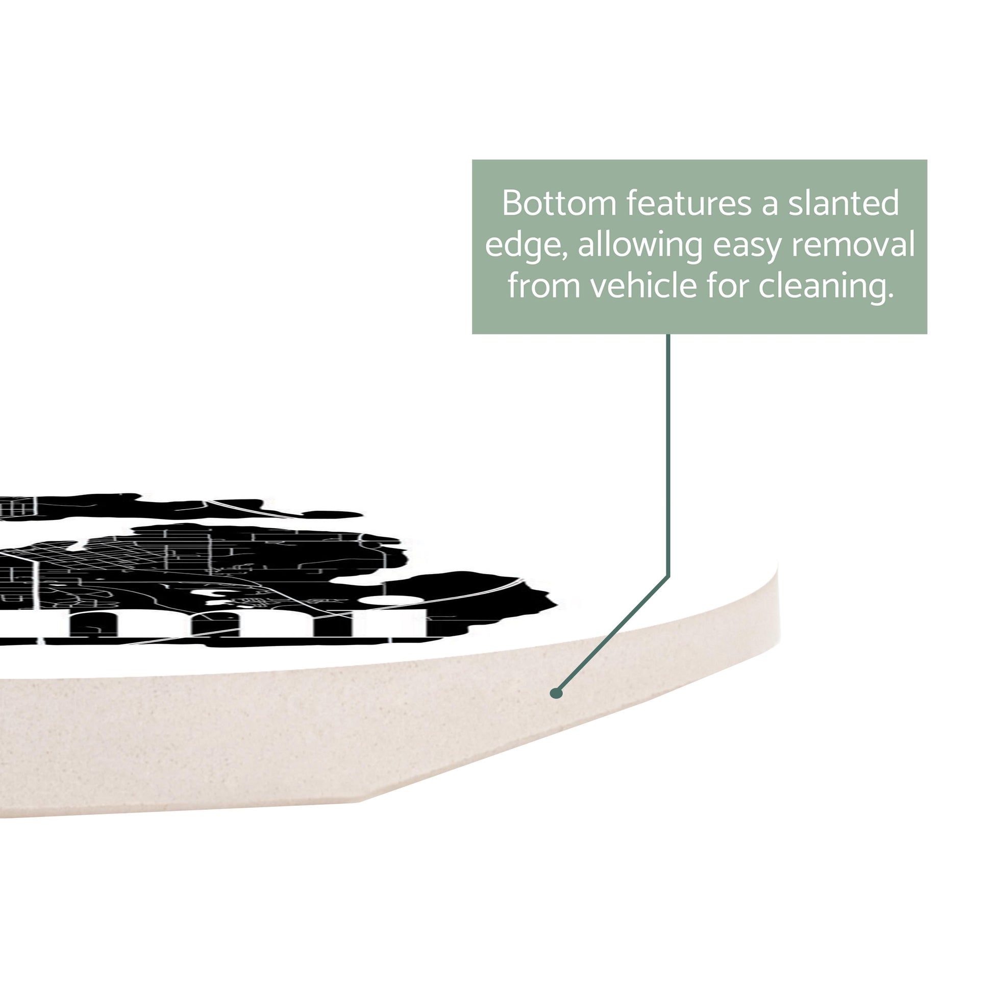 Car Coaster-Black and White Abbreviated State Map White Cadillac Michigan -2