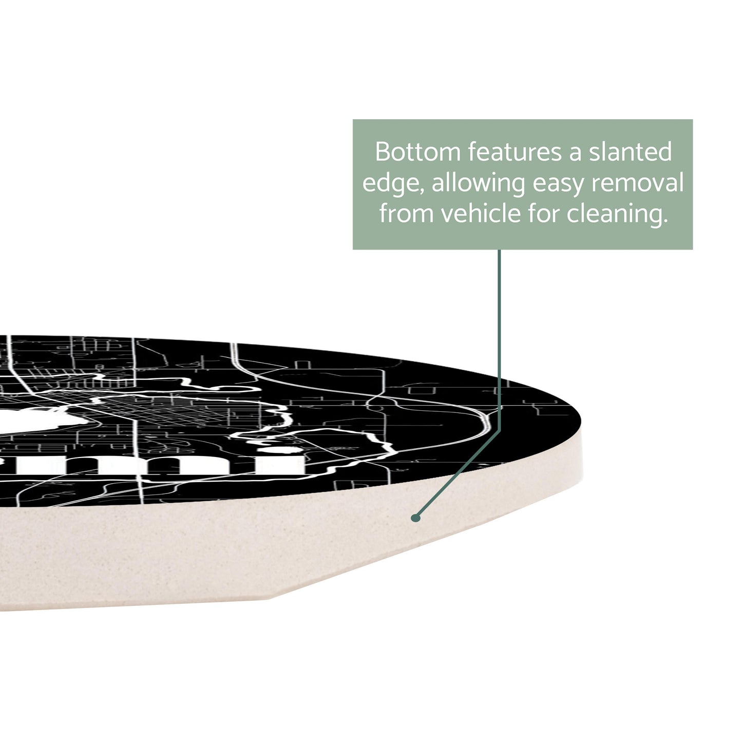 Car Coaster-Black and White Abbreviated State Map Black Cadillac Michigan -2