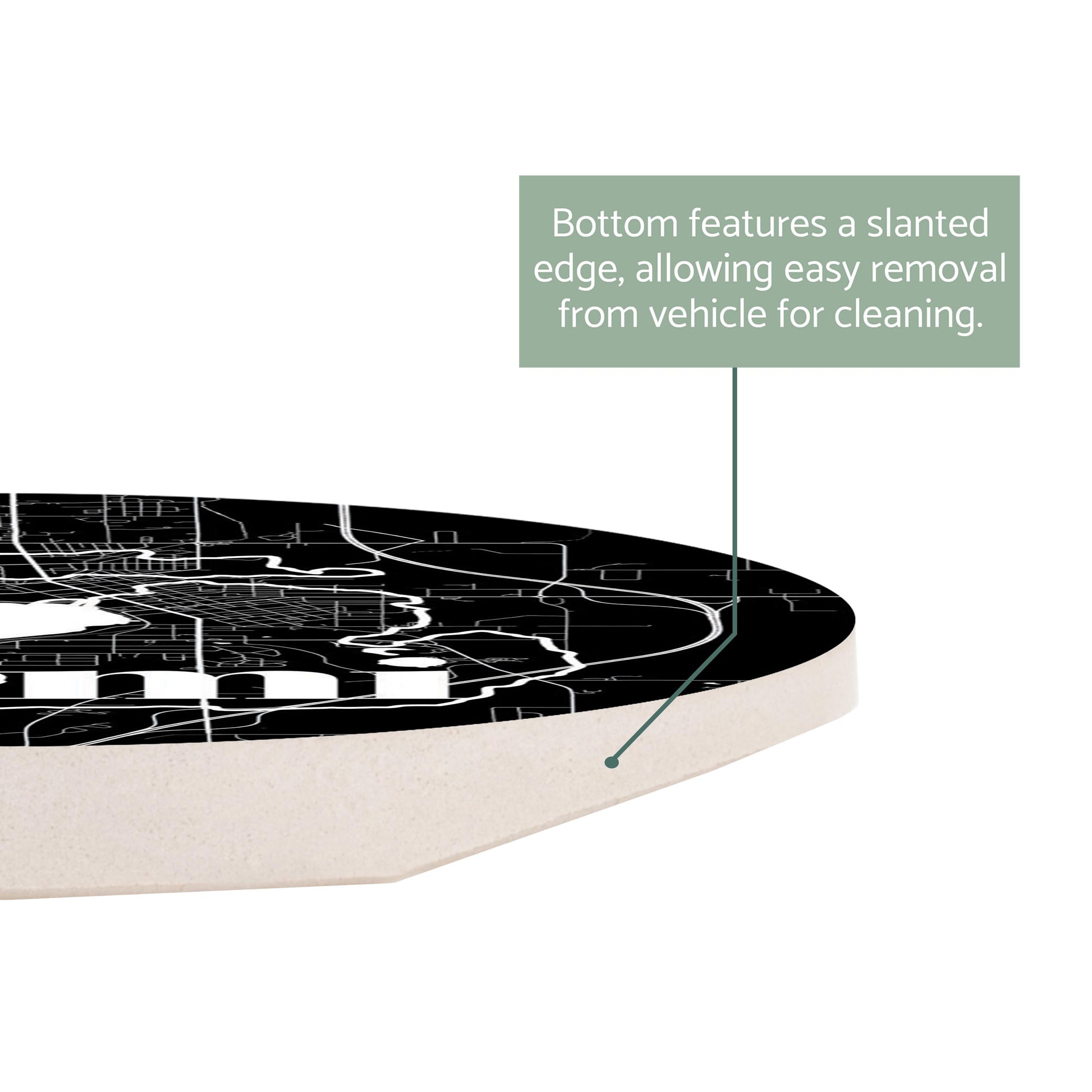 Car Coaster-Black and White Abbreviated State Map Black Cadillac Michigan -2