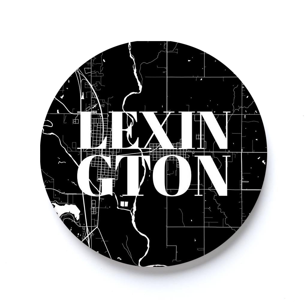 Car Coaster-Lexington OK Black Map