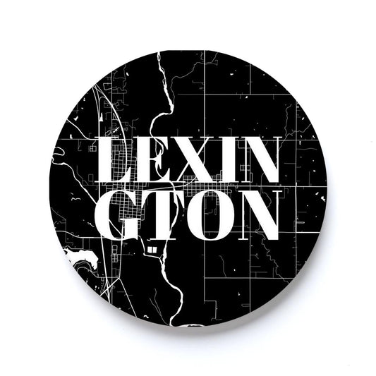 Car Coaster-Lexington OK Black Map