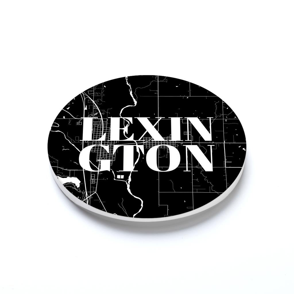 Car Coaster-Lexington OK Black Map