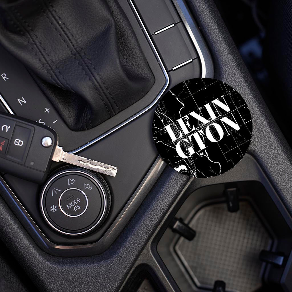 Car Coaster-Lexington OK Black Map