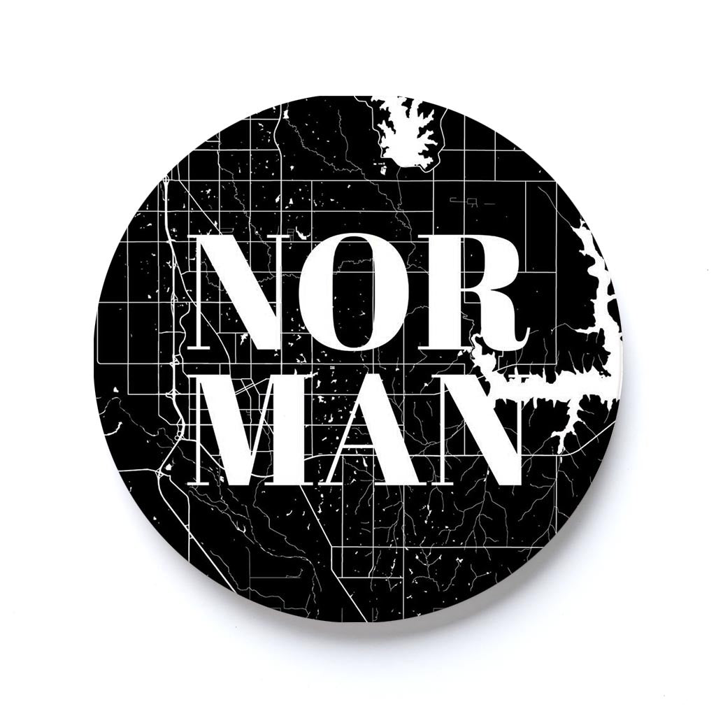 Car Coaster-Norman OK Black Map