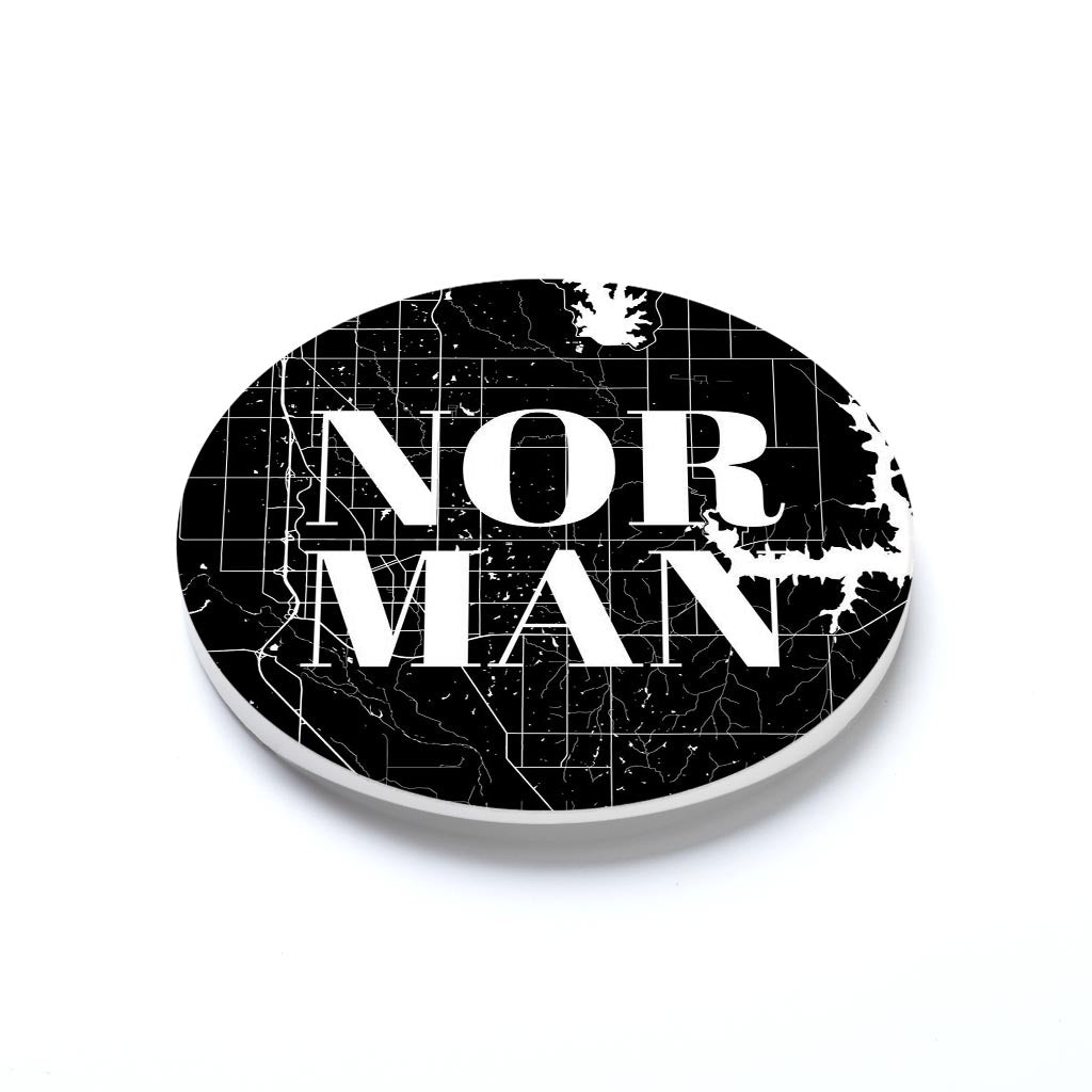 Car Coaster-Norman OK Black Map
