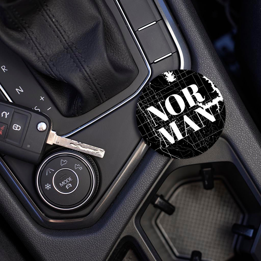 Car Coaster-Norman OK Black Map