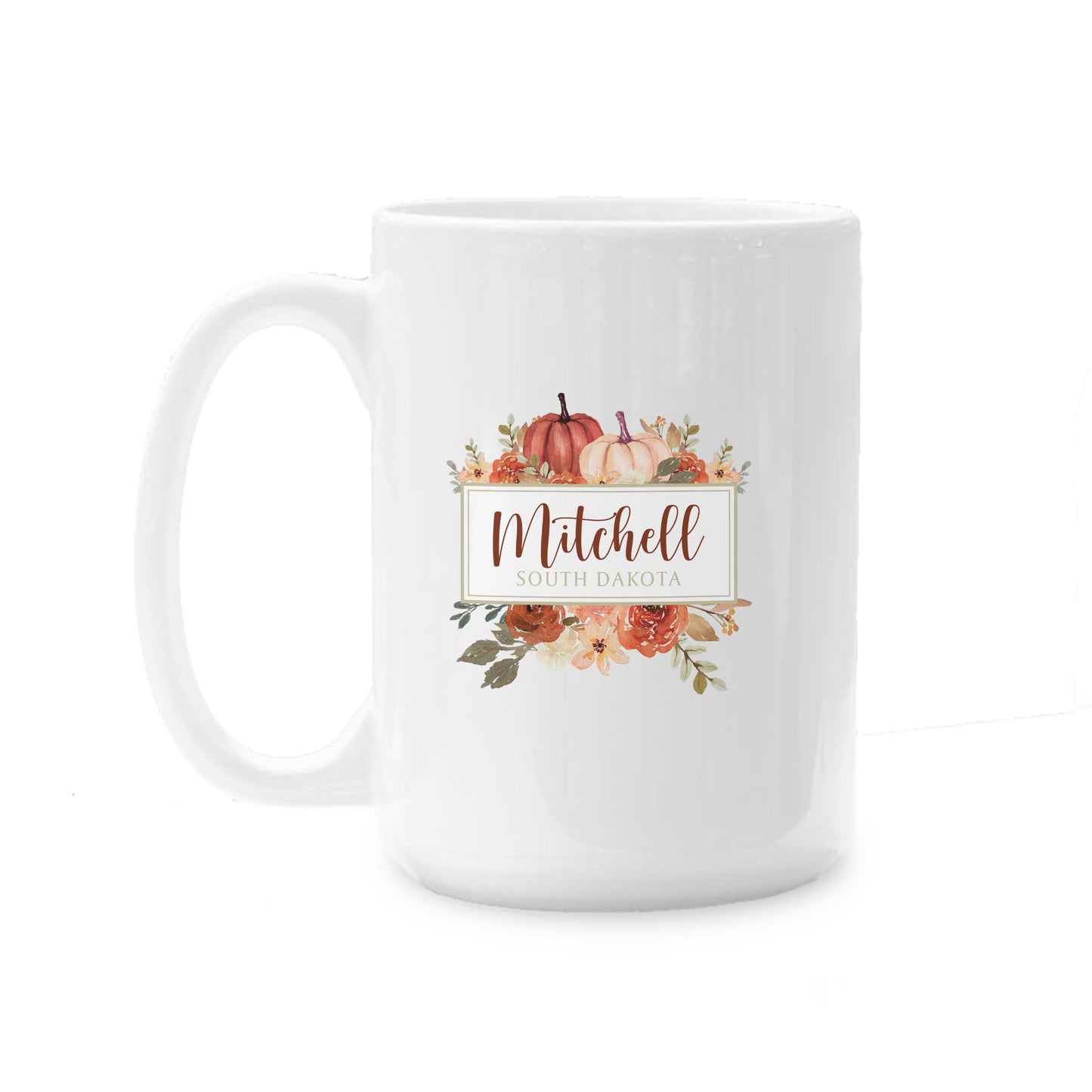 15oz Coffee Mug White-Fall & Harvest Mitchell South Dakota