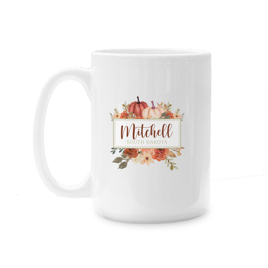 15oz Coffee Mug White-Fall & Harvest Mitchell South Dakota