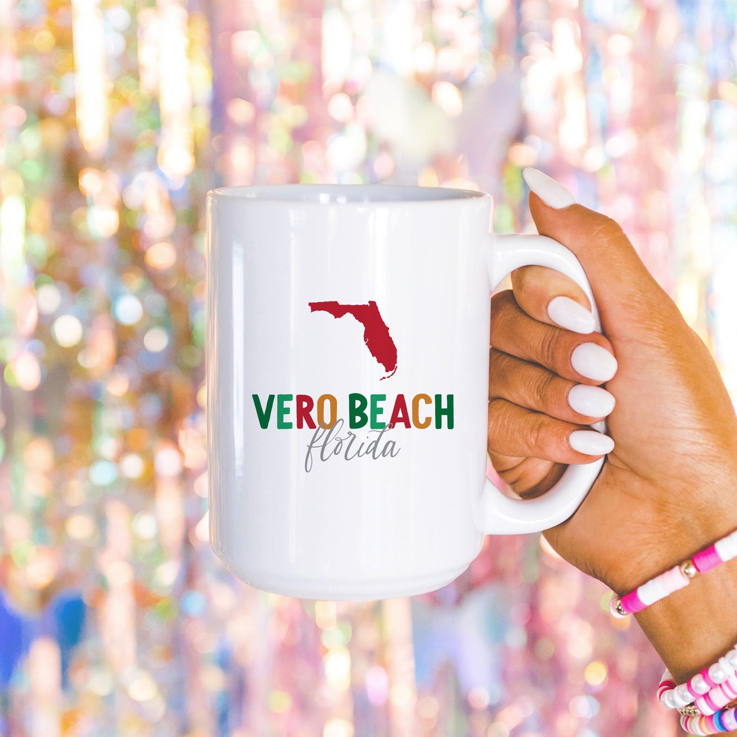 15oz Coffee Mug White-Whimsy Traditional Vero Beach Florida -4