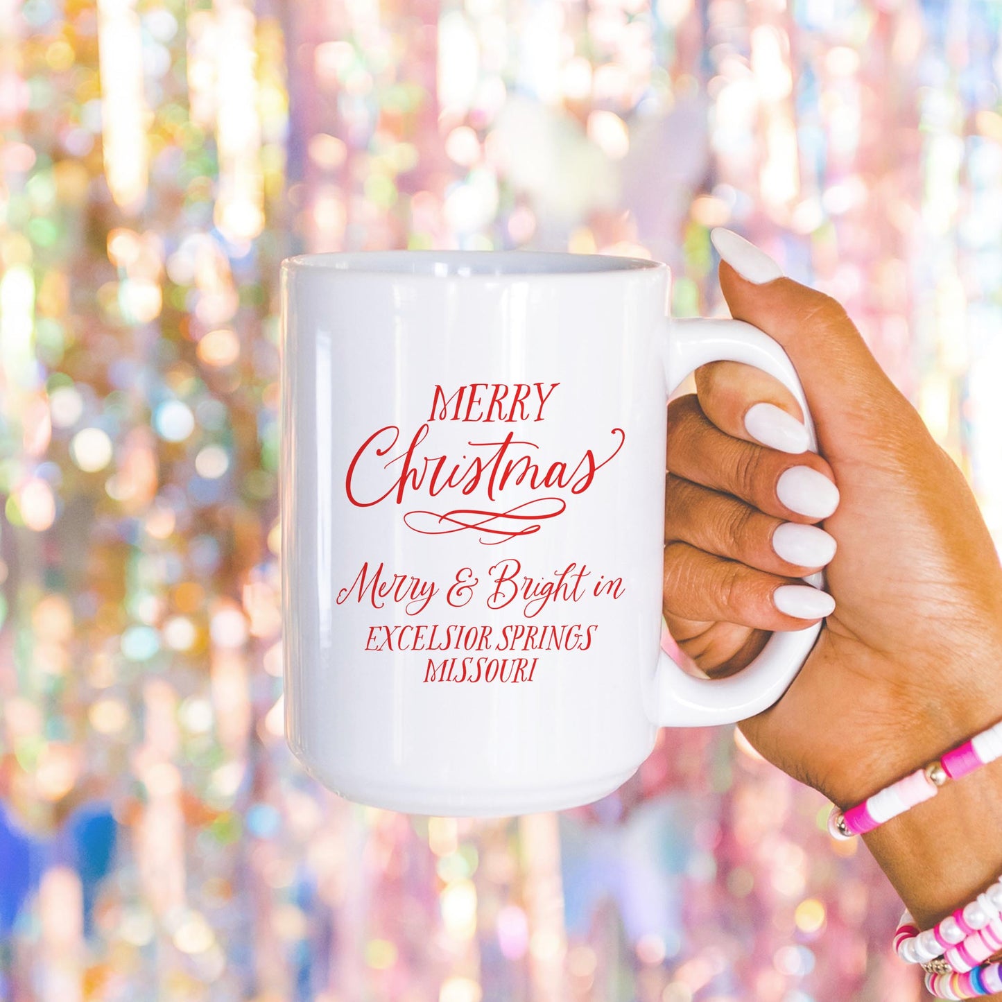 15oz Coffee Mug White-Classic Santa Excelsior Springs Missouri -4