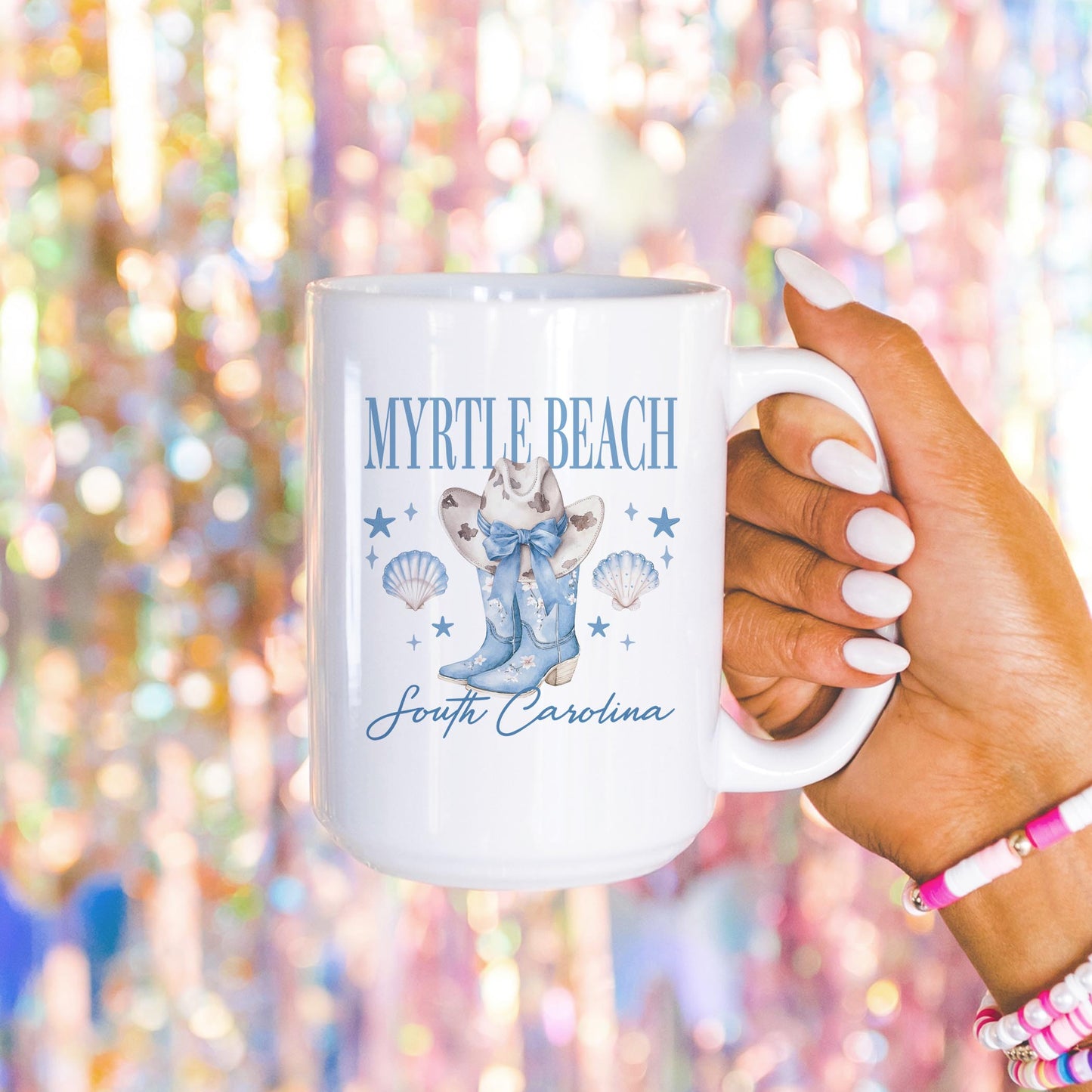 15oz Coffee Mug White-Love+Local Coastal Cowgirl -4