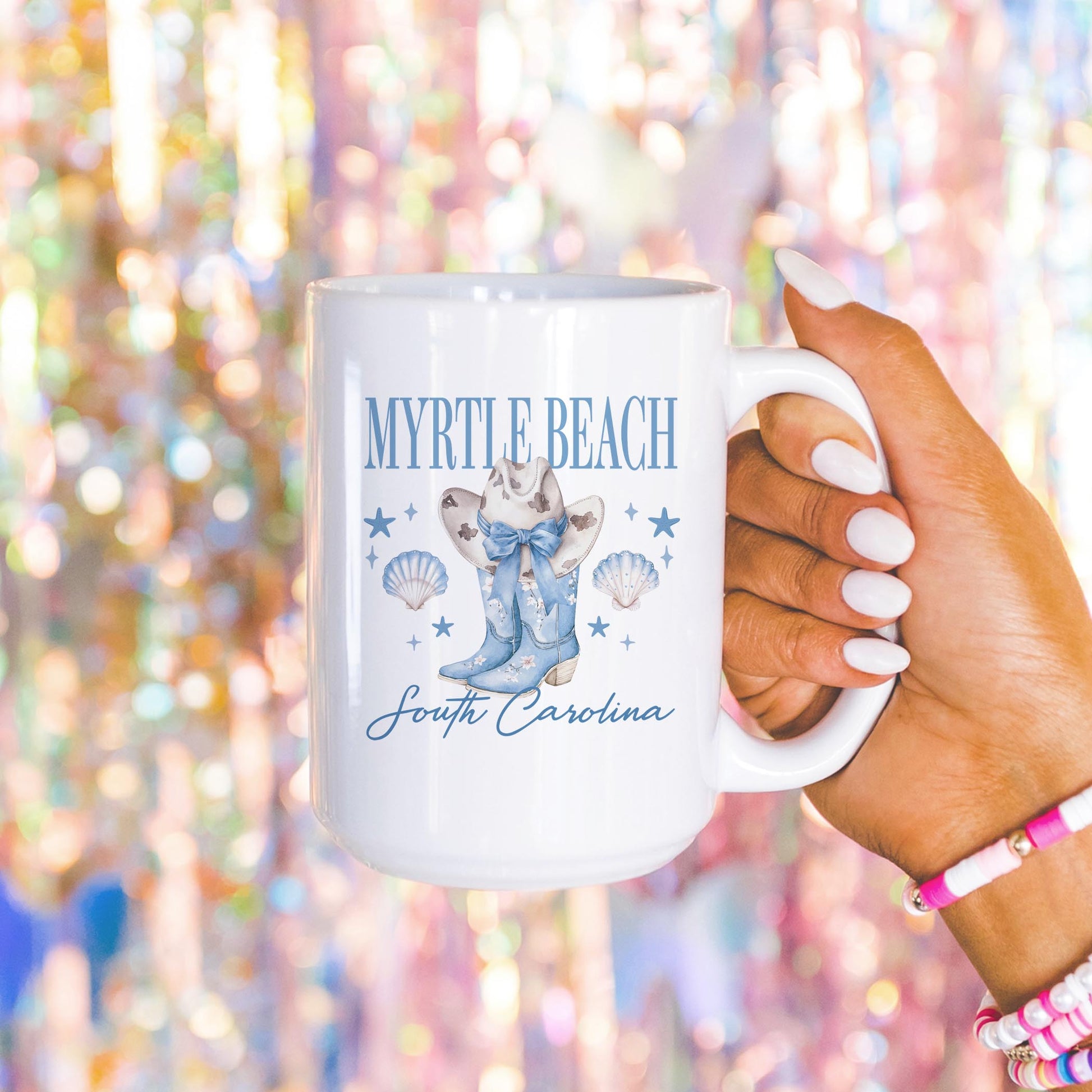 15oz Coffee Mug White-Love+Local Coastal Cowgirl -4