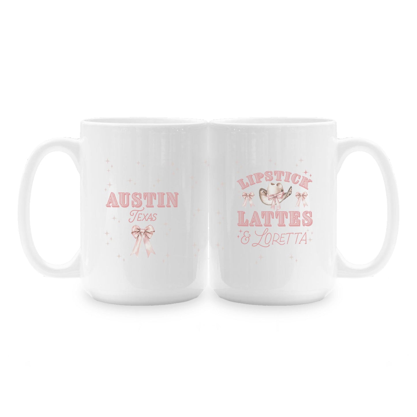 15oz Coffee Mug White-Love+Local Coquette Cowgirl -1