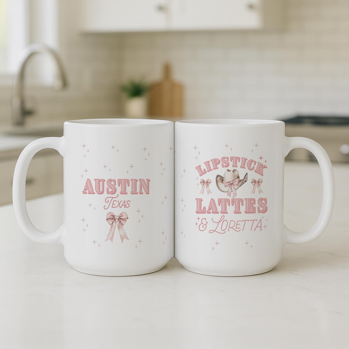 15oz Coffee Mug White-Love+Local Coquette Cowgirl -3