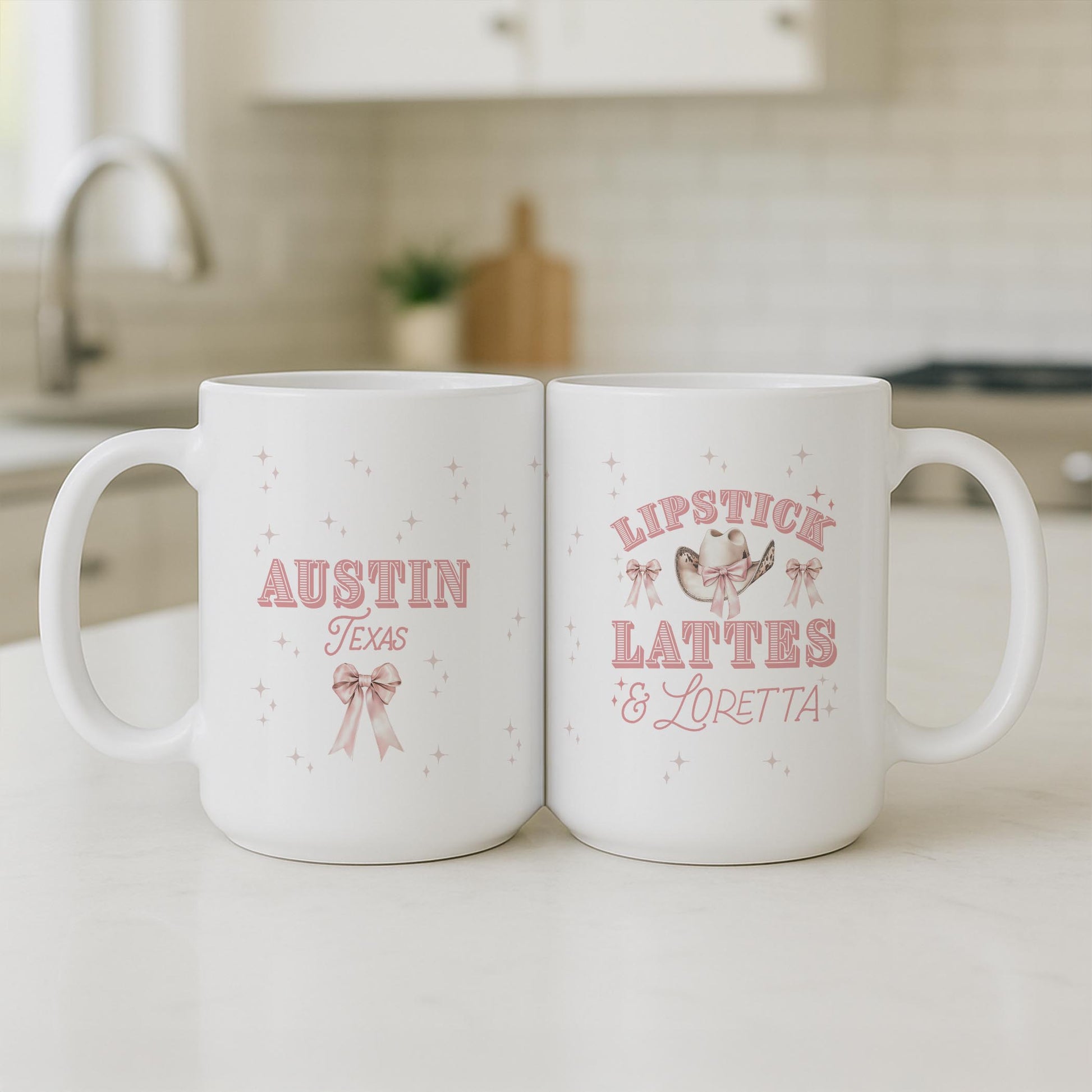 15oz Coffee Mug White-Love+Local Coquette Cowgirl -3