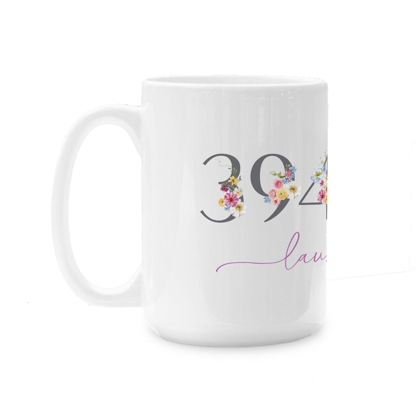 15oz Coffee Mug White-Love+Local Fantasy Garden Zip -0