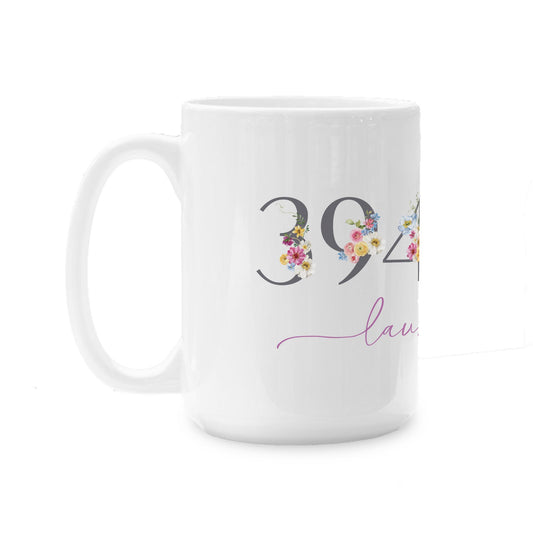 15oz Coffee Mug White-Love+Local Fantasy Garden Zip -0