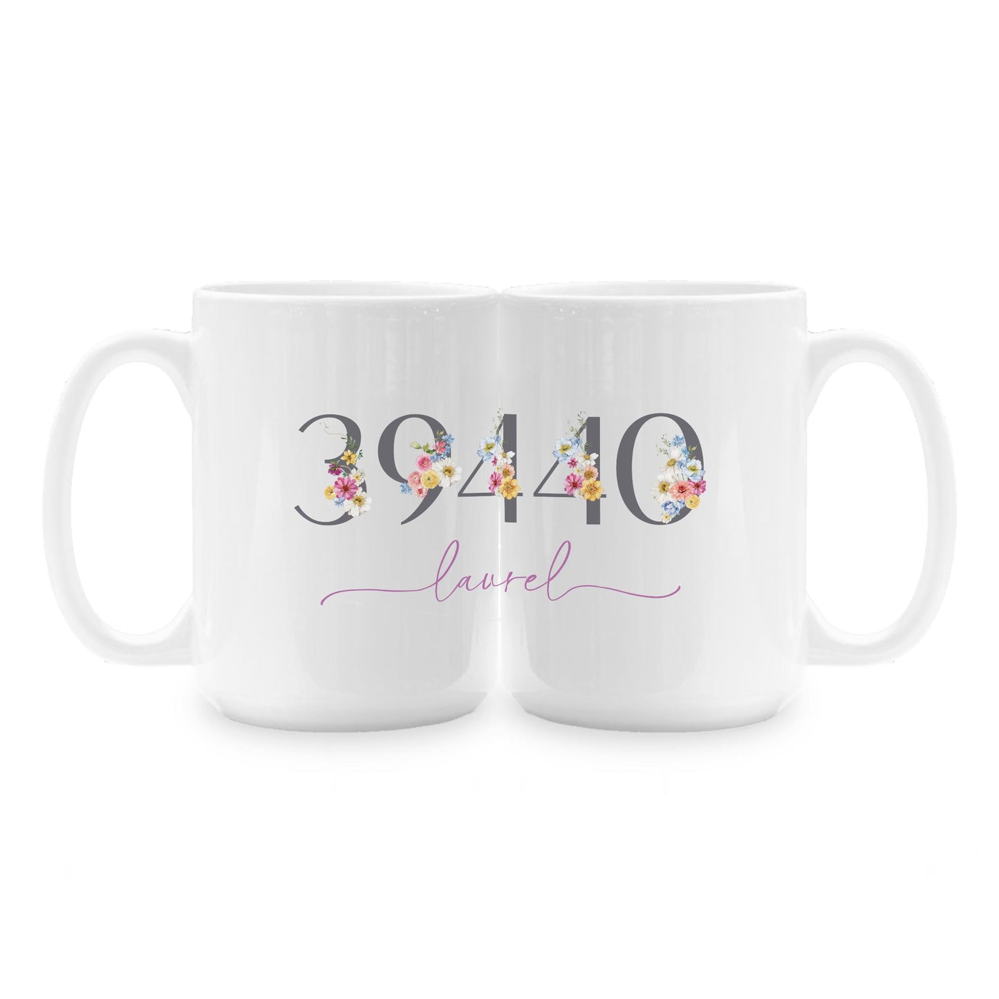 15oz Coffee Mug White-Love+Local Fantasy Garden Zip -1