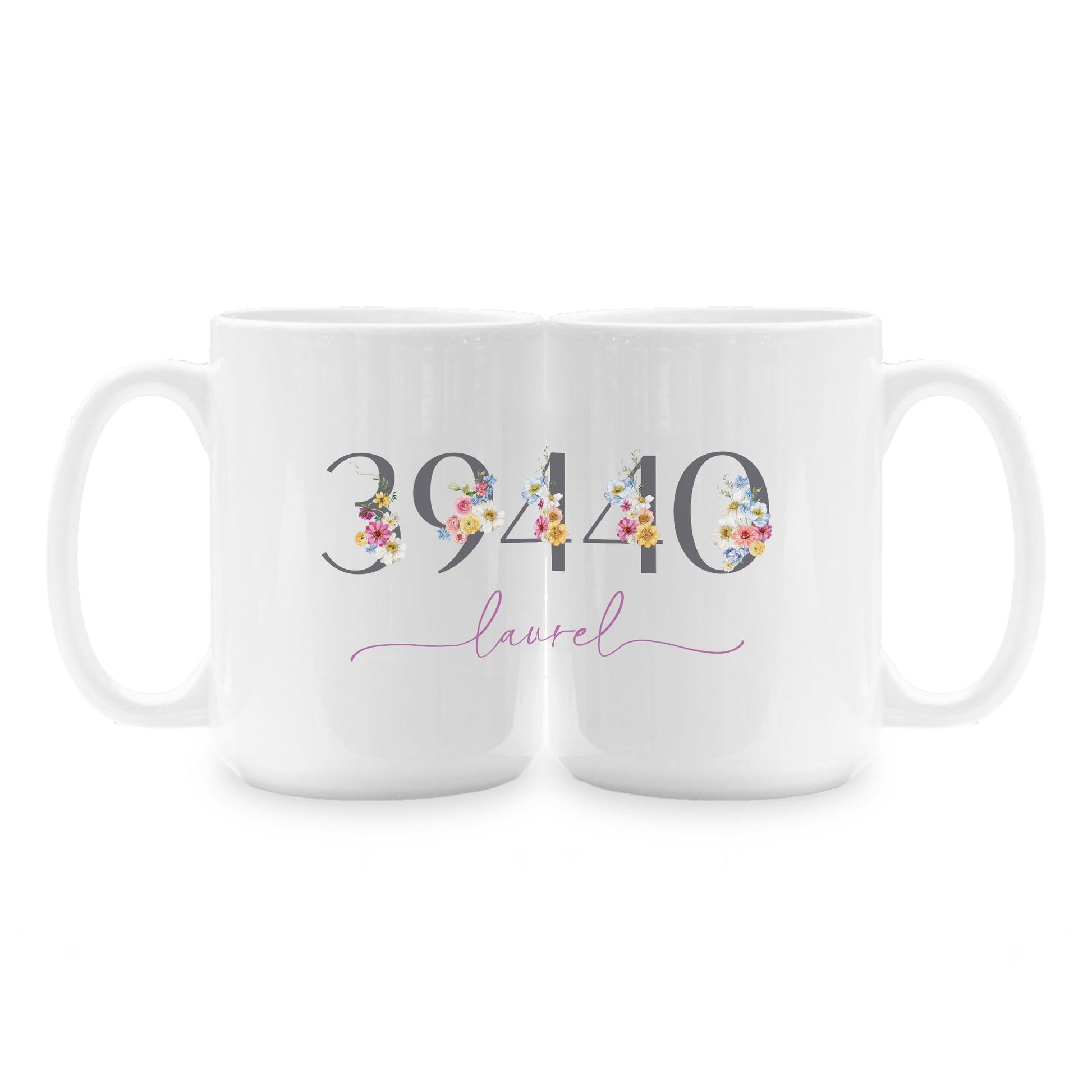 15oz Coffee Mug White-Love+Local Fantasy Garden Zip -1