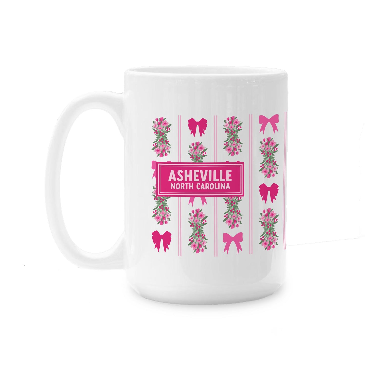 15oz Coffee Mug White-Love+Local Bonita Bows -0
