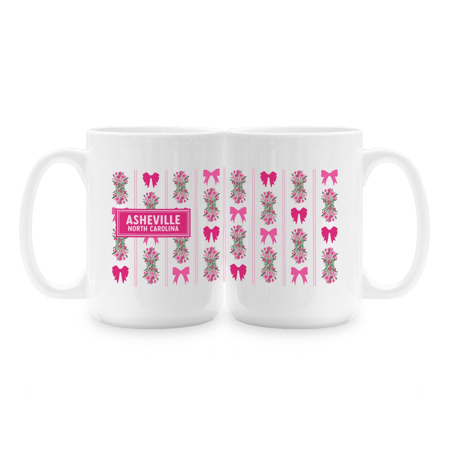 15oz Coffee Mug White-Love+Local Bonita Bows -1