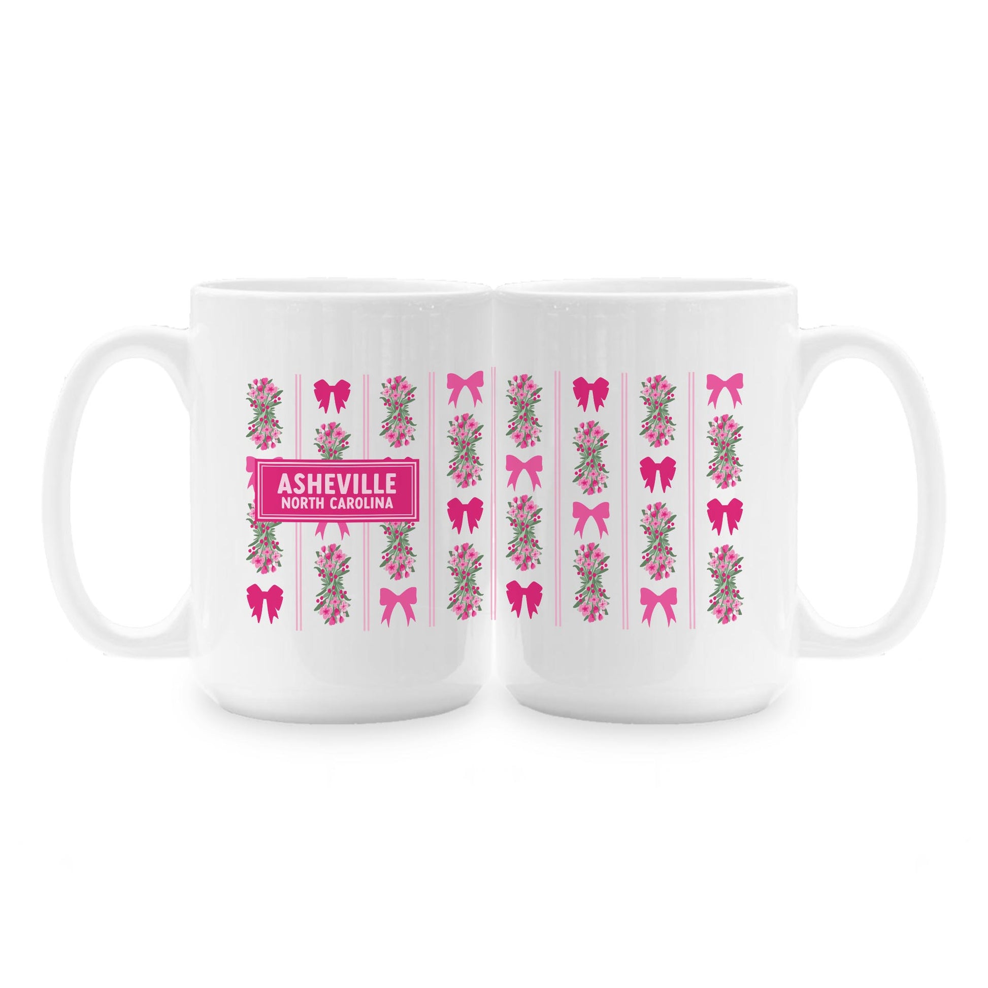 15oz Coffee Mug White-Love+Local Bonita Bows -1