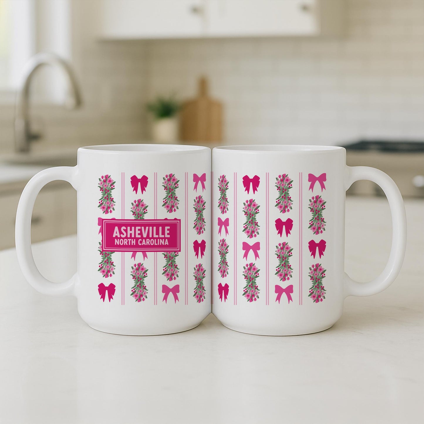 15oz Coffee Mug White-Love+Local Bonita Bows -3