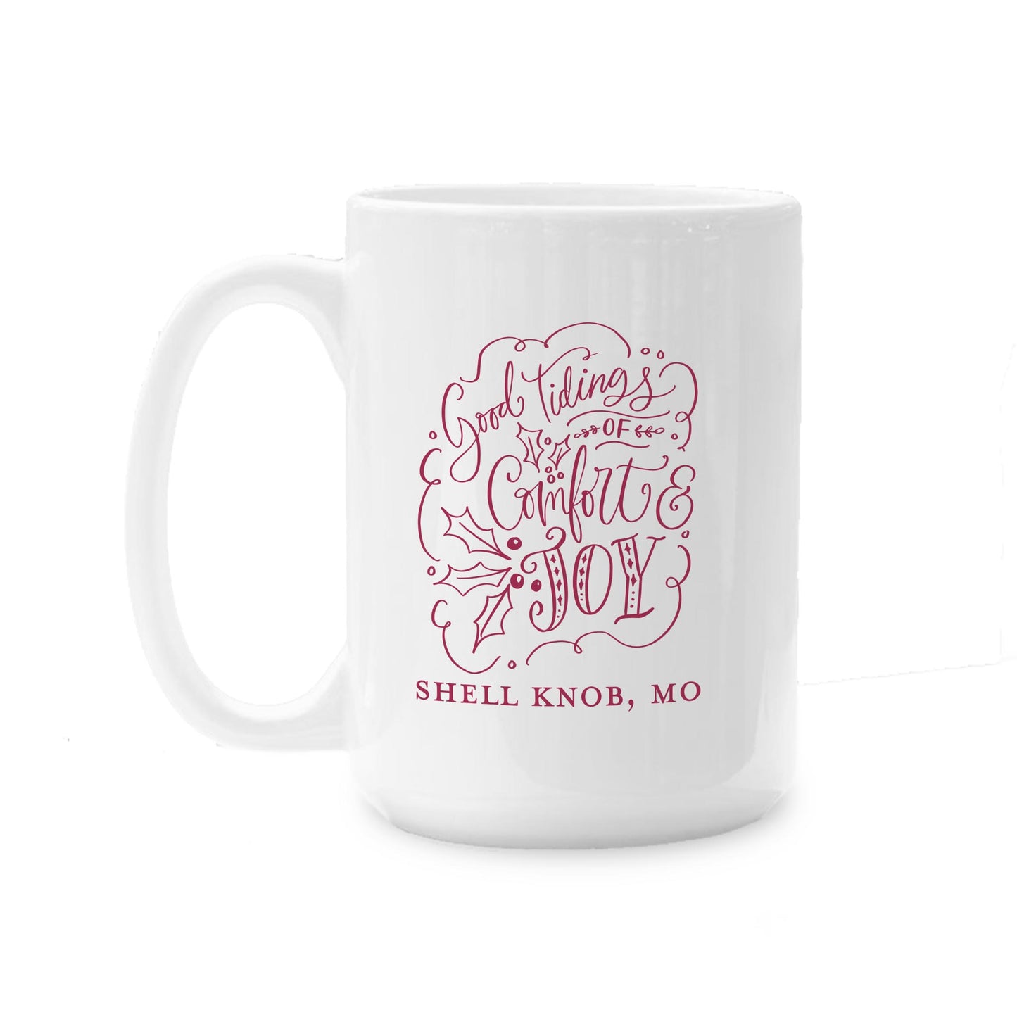 15oz Coffee Mug White-Winterberry Shell Knob Missouri -0