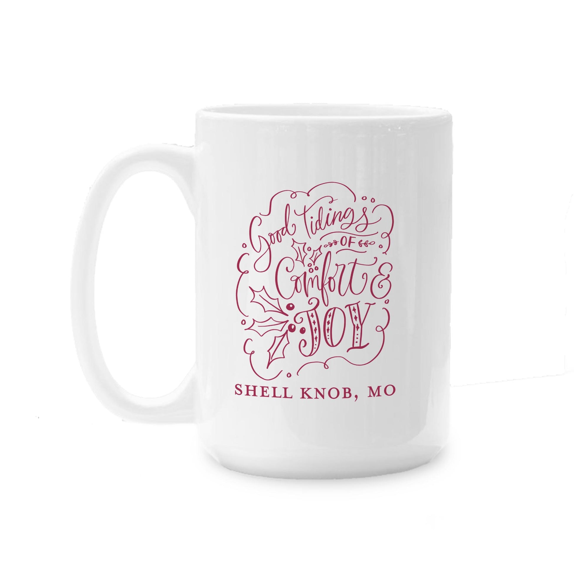 15oz Coffee Mug White-Winterberry Shell Knob Missouri -0