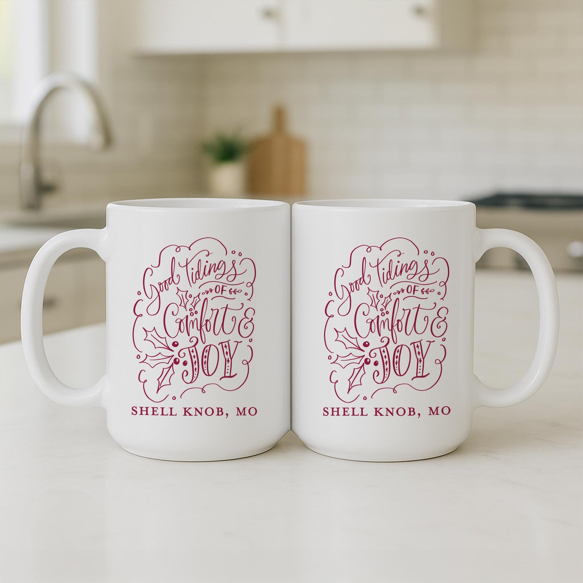 15oz Coffee Mug White-Winterberry Shell Knob Missouri -3