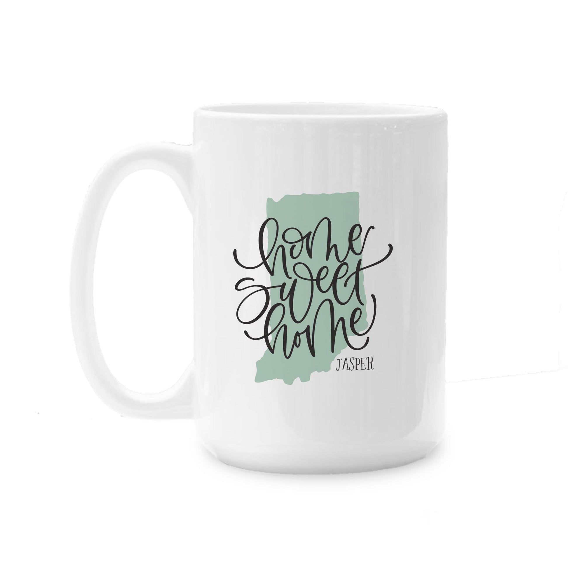 15oz Coffee Mug White-Home Sweet Home Jasper Indiana -0