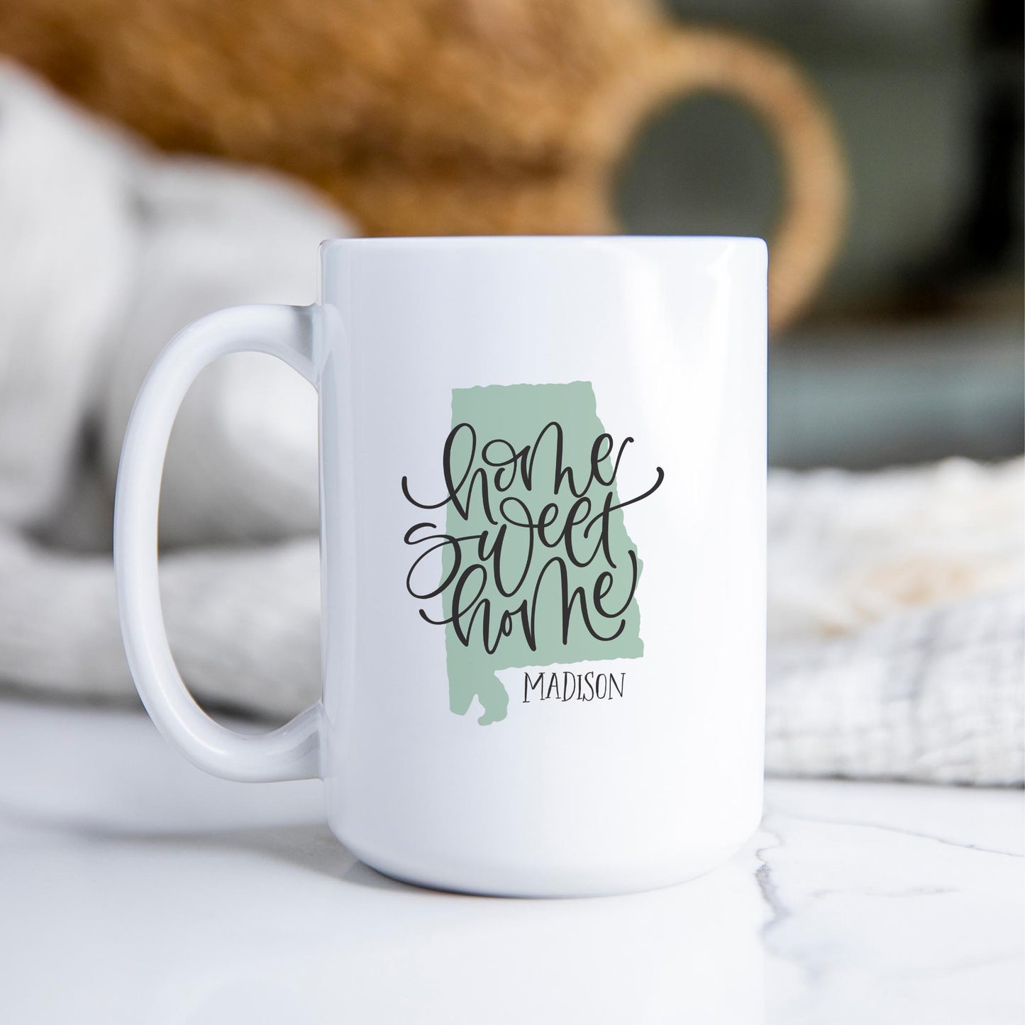 15oz Coffee Mug White-Home Sweet Home Madison Alabama -2
