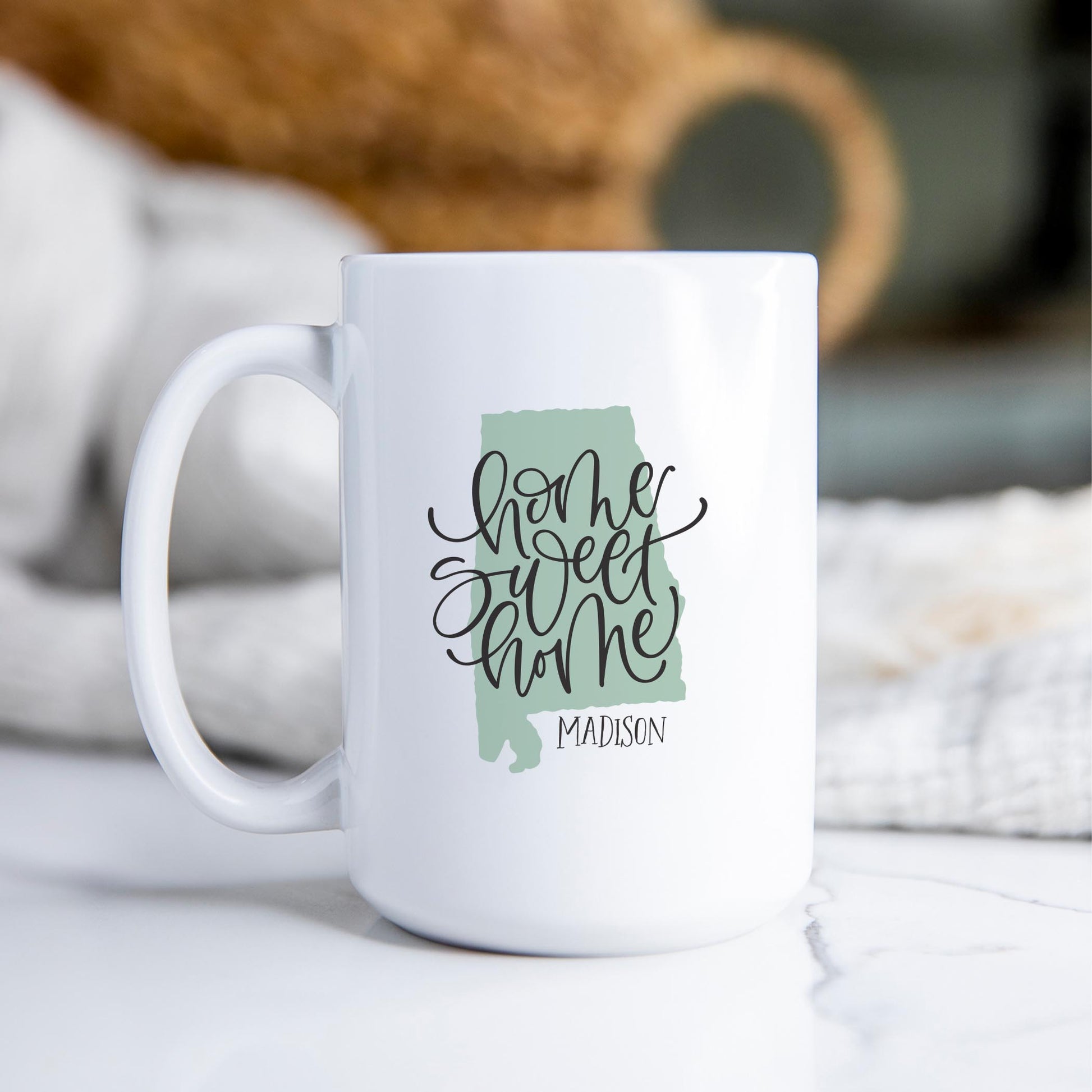 15oz Coffee Mug White-Home Sweet Home Madison Alabama -2