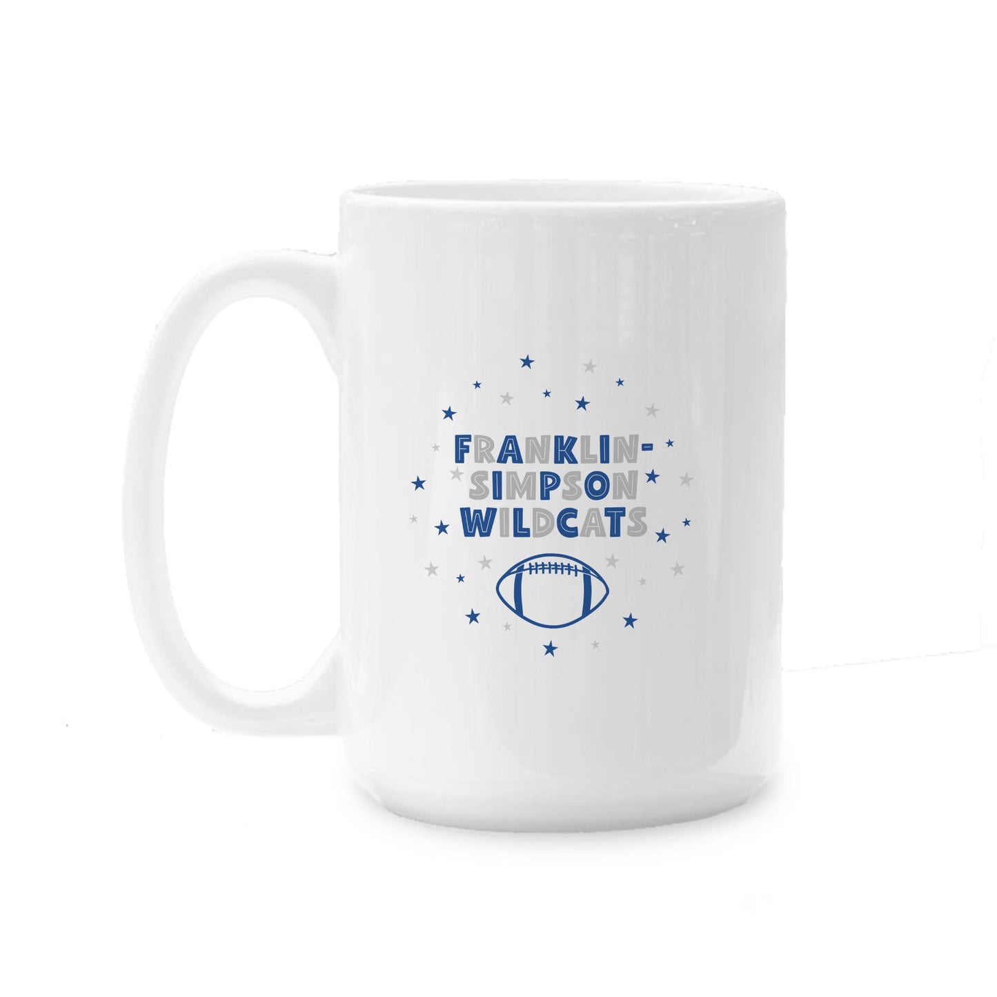 15oz Coffee Mug White-Game Day Stars Franklin-Simpson Wildcats -0
