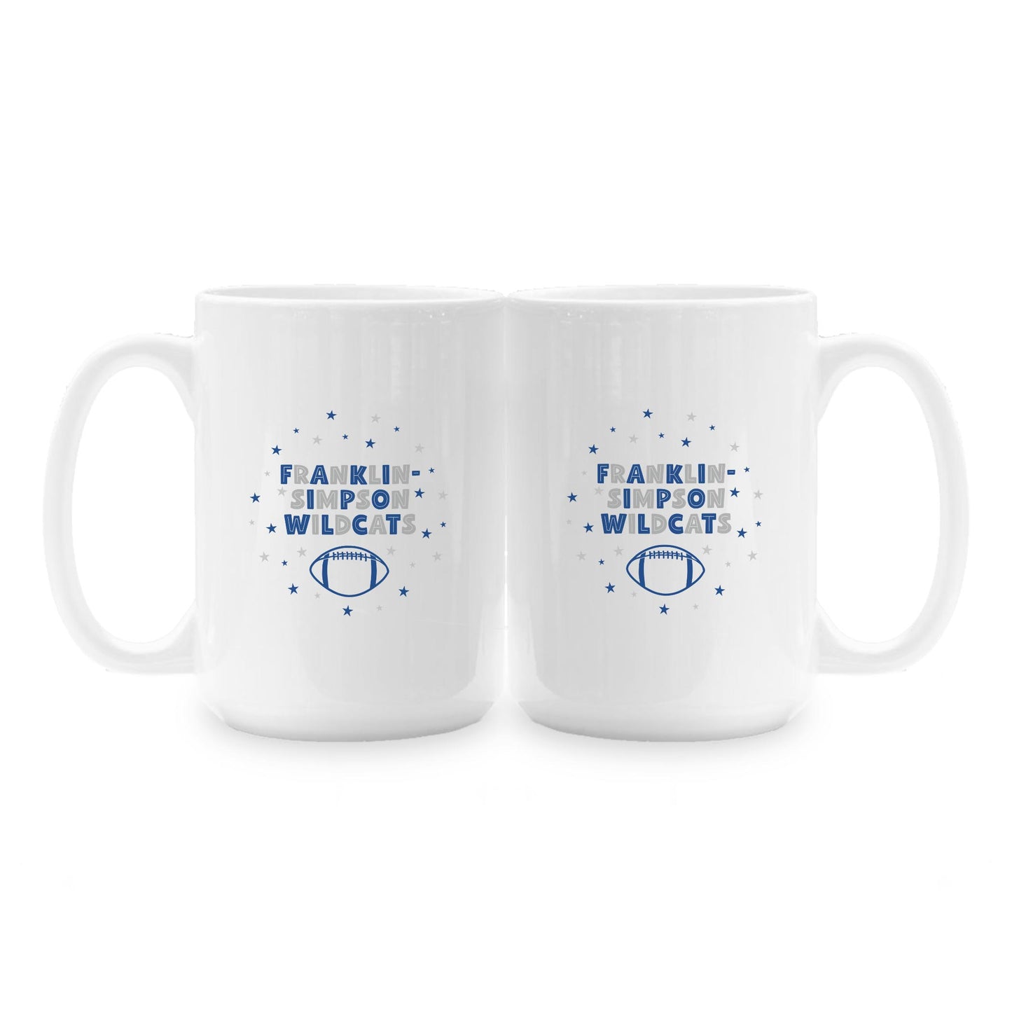 15oz Coffee Mug White-Game Day Stars Franklin-Simpson Wildcats -1