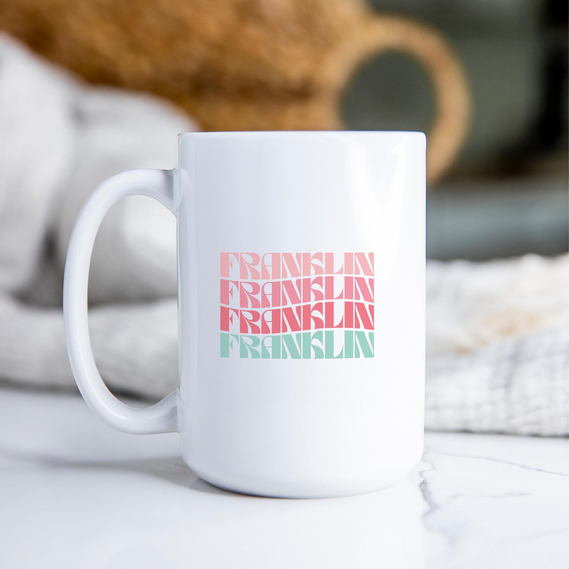 15oz Coffee Mug White-Retro Wave Franklin Kentucky -2
