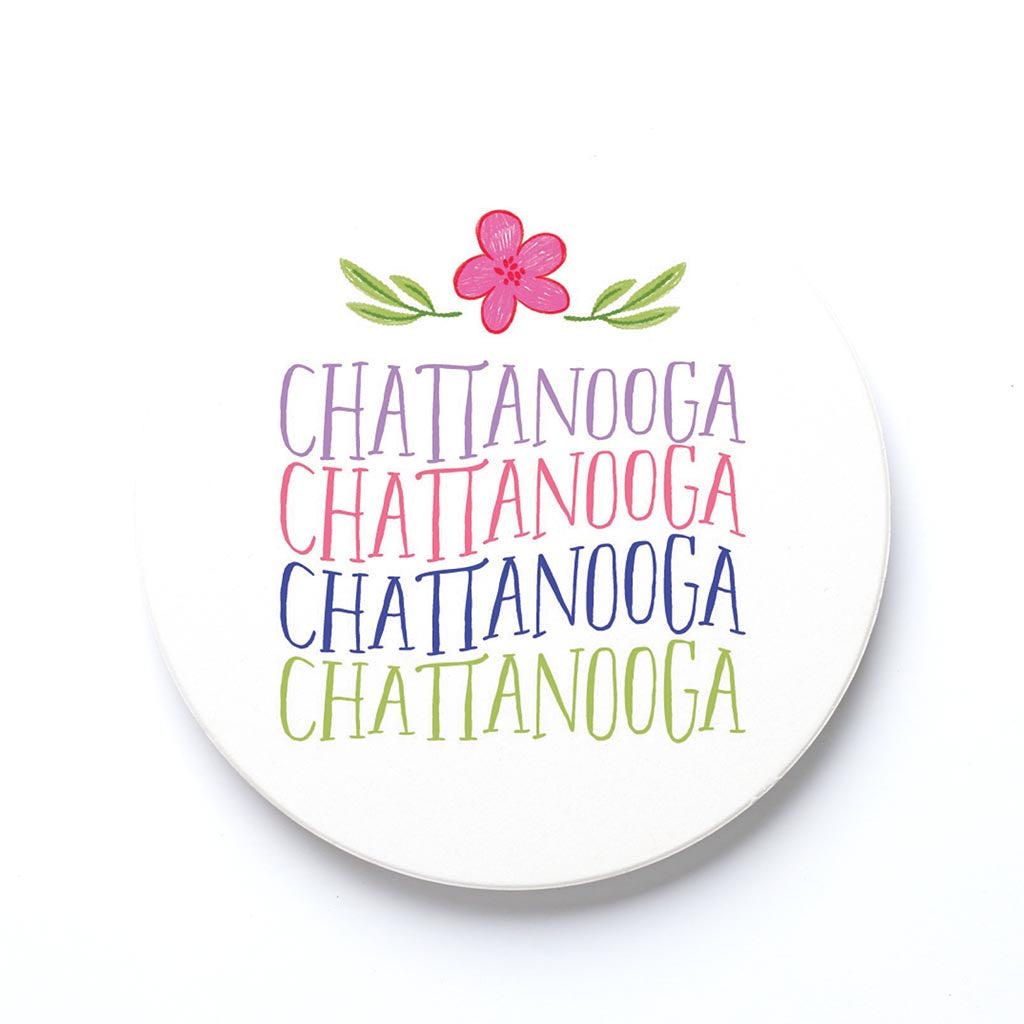 Ceramic Round Coaster-Flower Wave City & State -0
