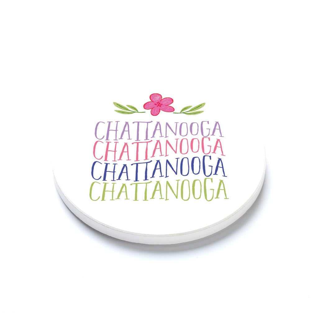 Ceramic Round Coaster-Flower Wave City & State -1