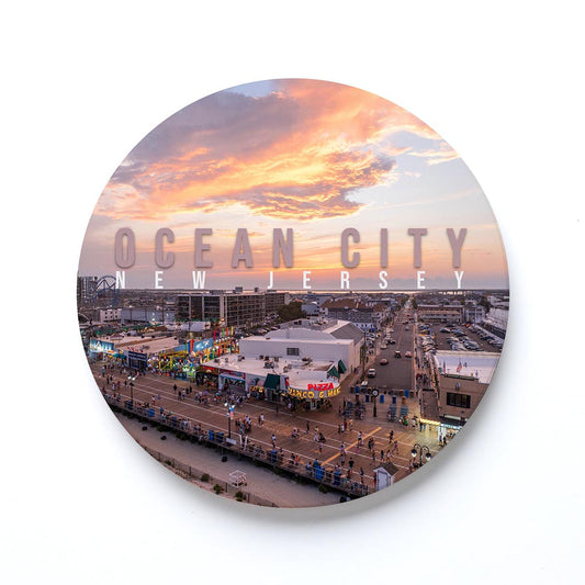 Ceramic Round Coaster-Manco Sunset -0