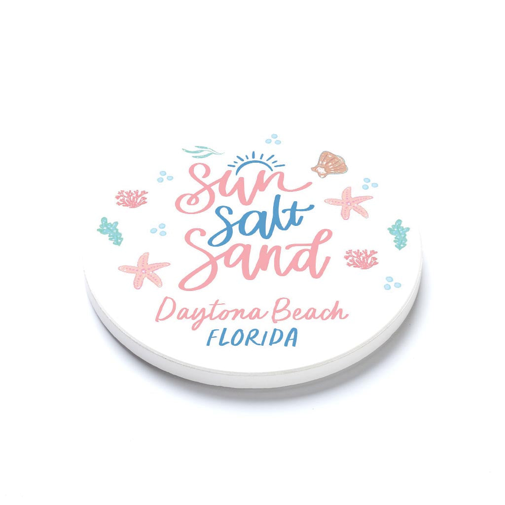 Ceramic Round Coaster-City & State Coastal Sea Turtles -1