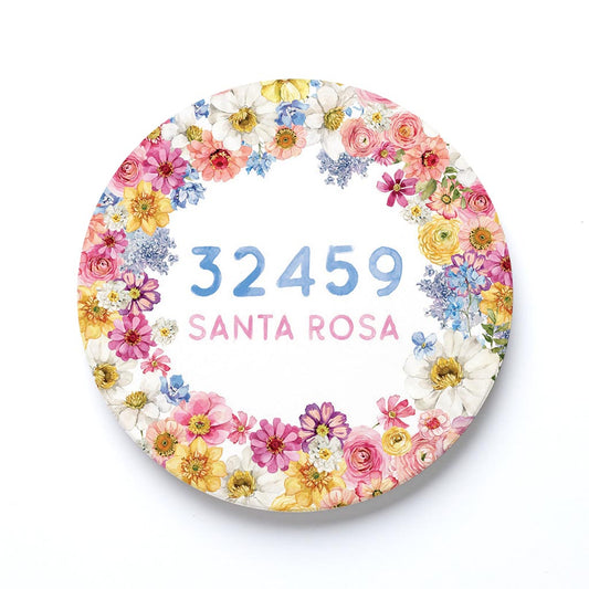 Ceramic Round Coaster-Love+Local Fantasy Garden Zip -0