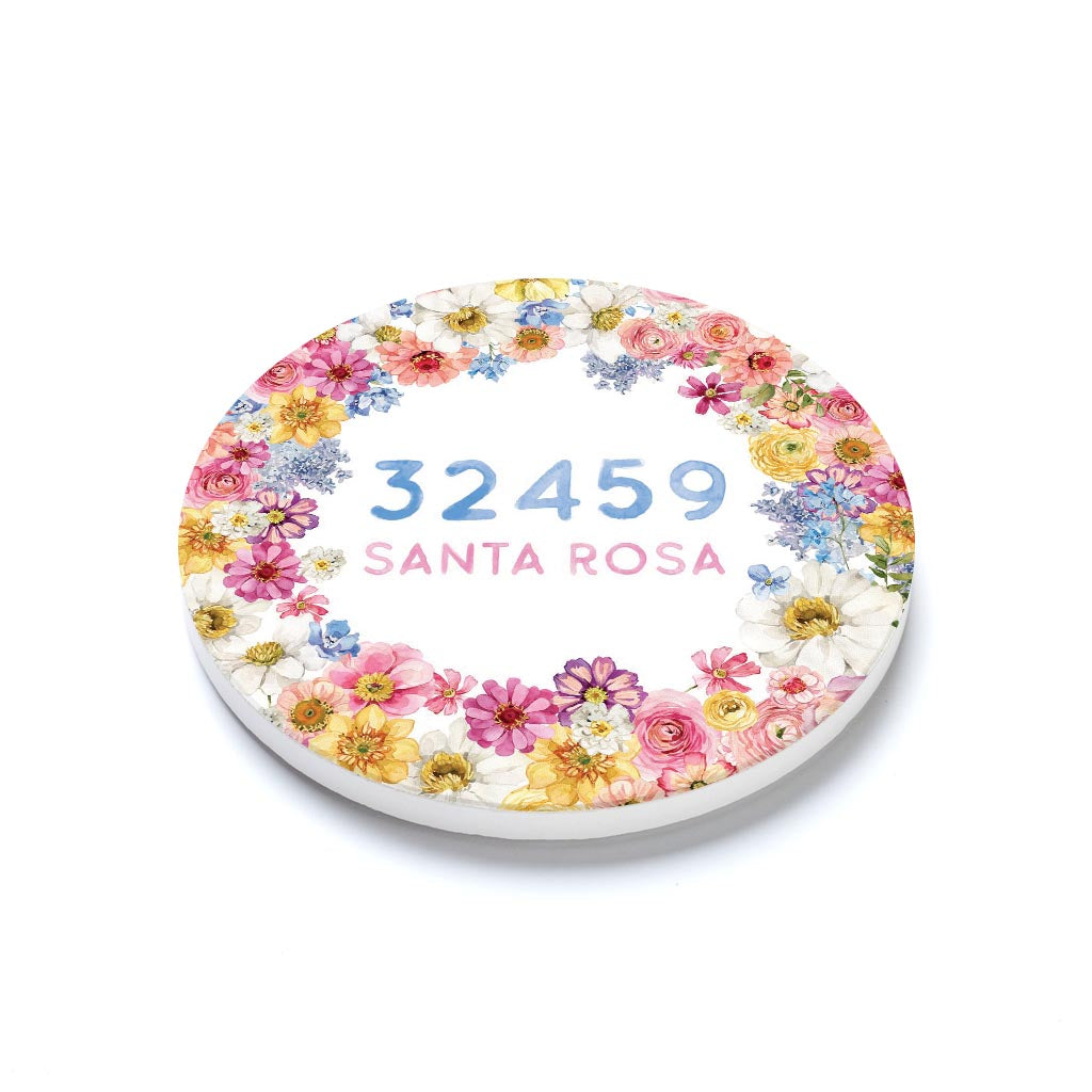 Ceramic Round Coaster-Love+Local Fantasy Garden Zip -1
