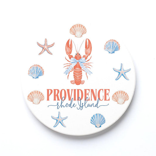 Ceramic Round Coaster-Love+Local New England Tides -0