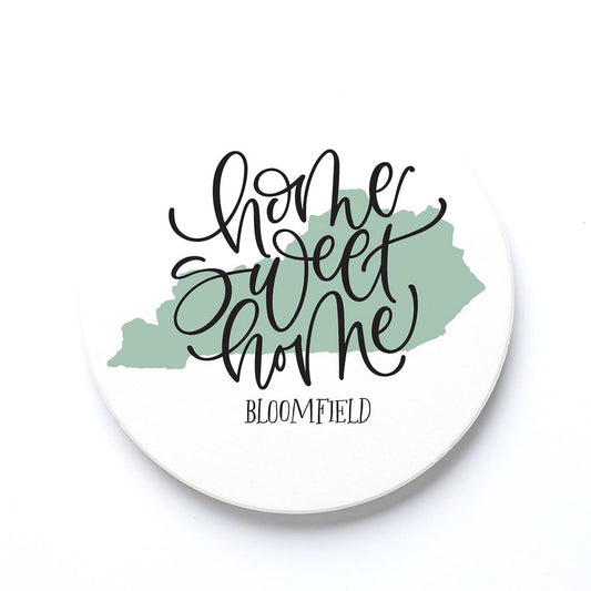 Ceramic Round Coaster-Home Sweet Home Bloomfield Kentucky -0
