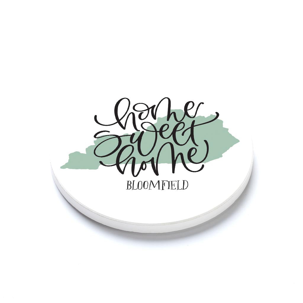 Ceramic Round Coaster-Home Sweet Home Bloomfield Kentucky -1