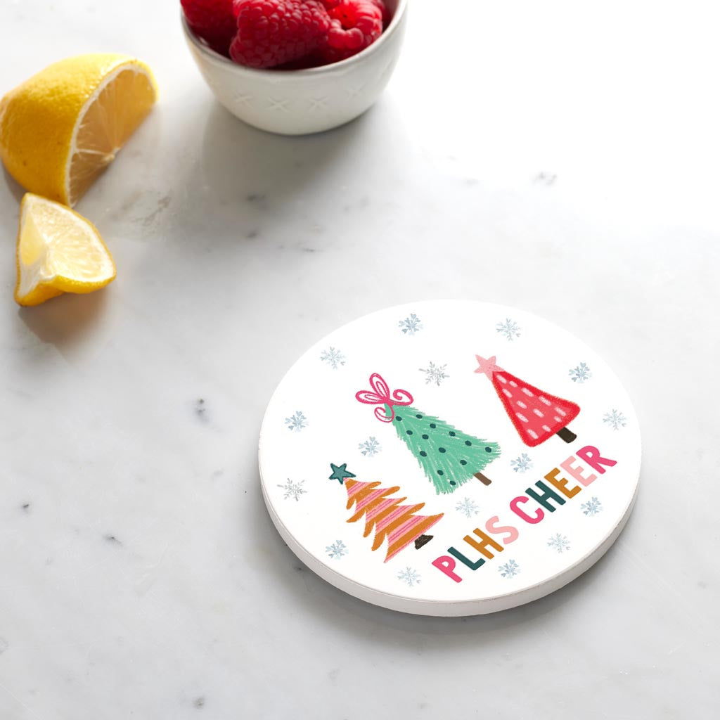Ceramic Round Coaster-Whimsy Wonderland Bright PLHS Cheer